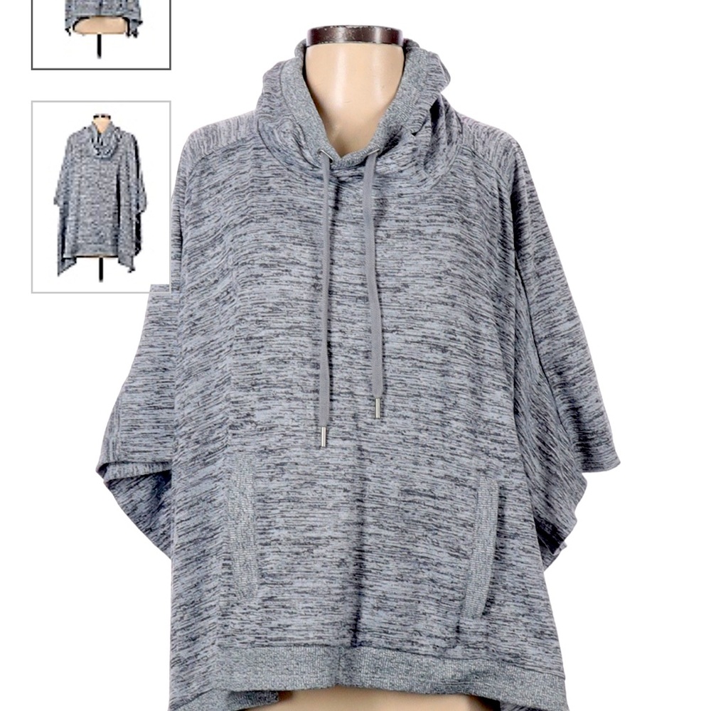 Athleta Gray Marled Poncho